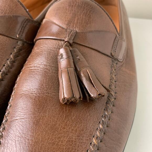 Johnston & Murphy Brown Leather Tassel Loafers Mens 11M Dress Shoes